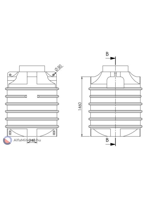 Clearo-Line 1500 L szennyvíztartály furatok nélkül