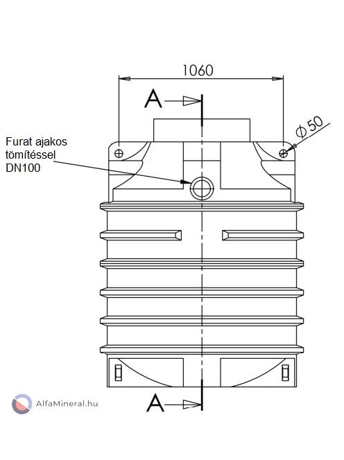 Clearo-Line 1500 L szennyvíztartály 1 bekötéssel