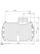 Eco-Line 3300 literes esővíztartály ajakos tömítéssel DN 100