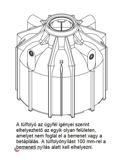 Globo-Line XL 6400 literes esővízgyűjtő tartály ajakos tömítéssel DN100