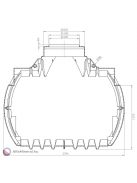 CL 4000 L szennyvíztartály 1 bekötéssel
