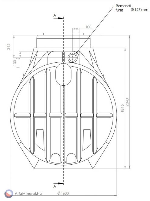 CL 4000 L szennyvíztartály 1 bekötéssel