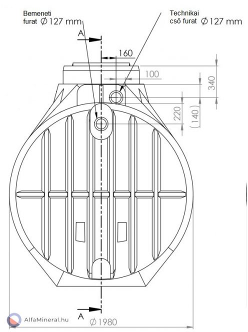 CL 5300 L szennyvíztartály 3 bekötéssel