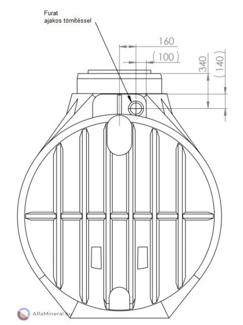 CL 5300 L szennyvíztartály 1 bekötéssel